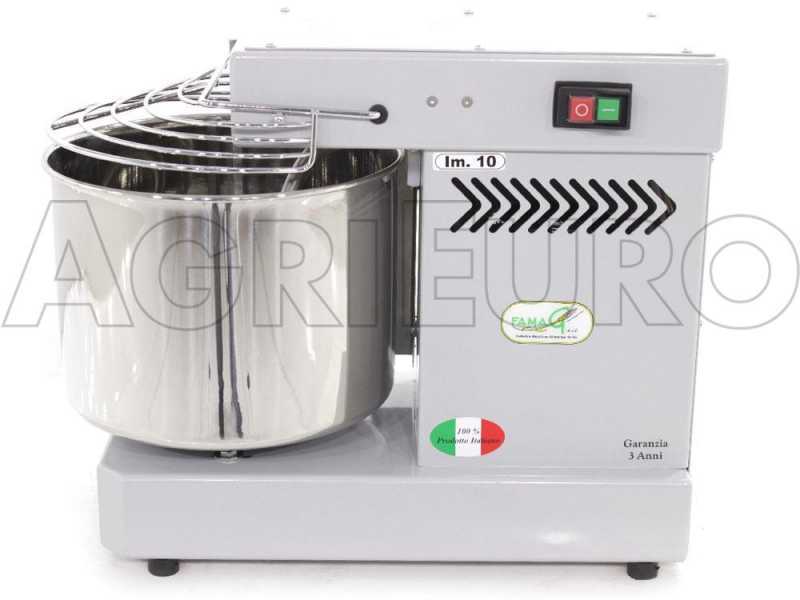 P&eacute;trin &agrave; spirale &eacute;lectrique Famag IM 10 d'une capacit&eacute; de p&eacute;trissage de 10 Kg - Gris
