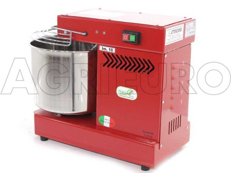 P&eacute;trin &agrave; spirale Famag &eacute;lectrique IM 10 d'une capacit&eacute; de p&eacute;trissage de 10 Kg - Rouge
