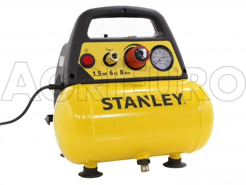 Stanley DN 200/8/6 - Compresseur d'air &eacute;lectrique portatif monophas&eacute;, oil-less - Moteur 1.5 CV - 6 L