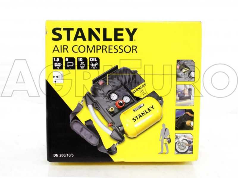Stanley - Compresseur d'air Airboss DN200 / 10/5 avec ensemble  d'accessoires 6 pièces