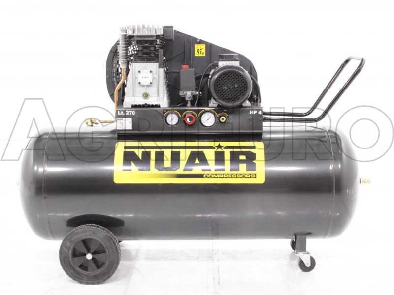 Nuair B 3800B/4T/270 TECH - Compresseur d'air &eacute;lectrique triphas&eacute; &agrave; courroie - Moteur 4 CV - 270 L