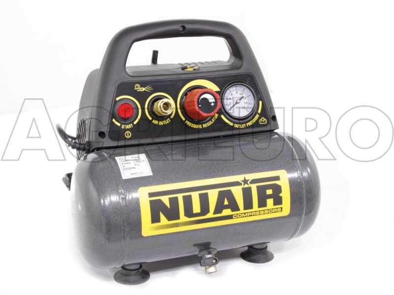 Nuair New Vento 200/8/6 - Compresseur d'air &eacute;lectrique compact portatif - Moteur 1.5 CV - 6 L