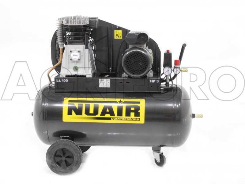 Nuair B3800B/100 CM3 - Compresseur d'air &eacute;lectrique &agrave; courroie - moteur 3 CV - 100 L