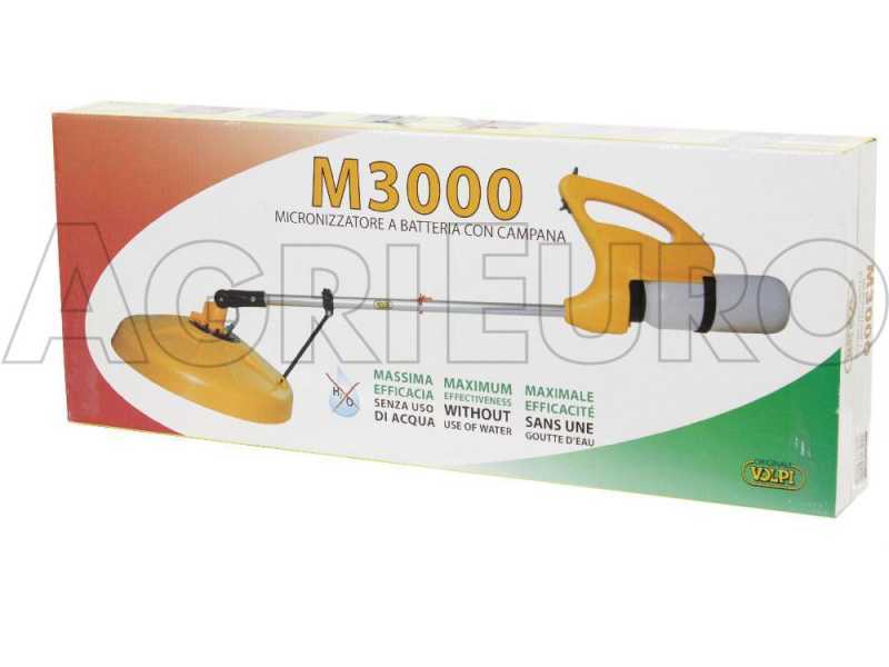 Microniseur pulv&eacute;risateur &eacute;lectrique &agrave; batterie &agrave; cloche Volpi M3000 - Pour d&eacute;sherbage pur localis&eacute;