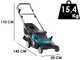 Makita DLM432PT2 - Tondeuse &agrave; gazon &eacute;lectrique 2 X 5 Ah au lithium - Bac de ramassage, 43 cm
