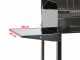 Barbecue en acier Achille INOX avec grille r&eacute;glable - Surface de cuisson 67.5x37 cm