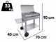 Seven Italy Achille Large - Barbecue &agrave; charbon en acier inox artisanal - 67,5x37&nbsp;cm