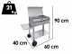 Seven Italy Achille Medium - Barbecue &agrave; charbon en acier inox artisanal - 57,5x37&nbsp;cm
