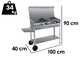 Mille Achille Big - Barbecue &agrave; charbon en acier inox artisanal - 2x 47,5x37&nbsp;cm