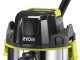 Ryobi R18WDV-0 - Aspirateur multifonction &agrave; batterie pour solides et liquides - 18 V - 4 Ah - Bidon 18 L