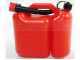 Bidon double 5 + 2,5 l pour carburant et huile avec bec verseur flexible