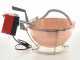 Chaudron &eacute;lectrique en cuivre martel&eacute; pour polenta - NuovaFac Cuoca Automatica base ronde 6L - 24W