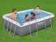 Bestway Power Steel 56629 - 282 x 196 x 84 cm - Piscine hors-sol + pompe de filtration 16 W