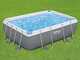 Bestway Power Steel 56629 - 282 x 196 x 84 cm - Piscine hors-sol + pompe de filtration 16 W