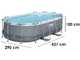 Bestway Power Steel 56620 - 427 x 250 x 100 cm - Piscine ovale