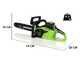 Greenworks GD40CS15K4 - Tron&ccedil;onneuse &agrave; batterie 40 V 4 Ah - Guide de 35 cm