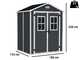 Keter Manor noir - Abri de jardin - Avec fen&ecirc;tres frontal - 185x152x226 cm