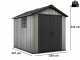 Keter Oakland 759 - Abri de jardin  - Avec porte double battant et fen&ecirc;tre - 229x287x242 cm