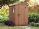 Keter Darwin marron - Abri &agrave; outils - Avec fen&ecirc;tre lat&eacute;rale - 125x184.5x205 cm