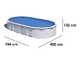 Gre Haiti Ovale 730 x 375 x 132 cm - Piscine hors-sol en acier - Traverses enterr&eacute;es