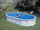 Gre Haiti Ovale 730 x 375 x 132 cm - Piscine hors-sol en acier - Traverses enterr&eacute;es