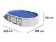 Gre Haiti Ovale 610 x 375 x 132 cm - Piscine hors-sol en acier - Traverses enterr&eacute;es