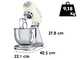 Smeg SMF02CREU Cr&egrave;me - Batteur M&eacute;langeur Plan&eacute;taire - Cuve inox de 4,8 litres