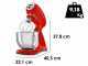 Smeg Full Color Rouge - Batteur m&eacute;langeur plan&eacute;taire - Cuve en acier inoxydable de 4,8 litres