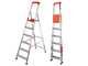 Gierre Stabila AL730DS - 6 marches, 1.96 m - &Eacute;chelle en aluminium avec tr&eacute;teau