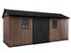 Keter Newton plus 7517/1775 - Abri de jardin - Avec porte &agrave; double battant et fen&ecirc;tres - 230 x 539 x 246 cm