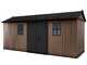 Keter Newton plus 7517/1775 - Abri de jardin - Avec porte &agrave; double battant et fen&ecirc;tres - 230 x 539 x 246 cm