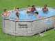Bestway Steel Pro Max Splashview 56946 - 488x305x107 cm - Piscine ovale pour 7-8 personnes