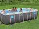 Bestway Steel Pro Max Splashview 561MB - 488x244x122 cm - Piscine hors-sol pour 5-6 personnes