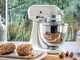 KitchenAid Artisan 5KSM125-EPL Porcelain White - Batteur m&eacute;langeur plan&eacute;taire avec t&ecirc;te relevable