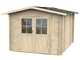 Alce Opera 215x250 - Abri de jardin &agrave; bois - Avec fen&ecirc;tres et porte &agrave; double battant - 215x250x207 cm