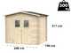 Alce Hobby 248x198 - Abri de jardin en bois - Avec fen&ecirc;tres et porte &agrave; double battant - 248 x 198 x 217 cm