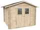 Alce Hobby 248x248 - Abri de jardin en bois - Avec fen&ecirc;tres et porte &agrave; double battant - 248 x 248 x 217 cm