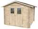 Alce Hobby 248x248 - Abri de jardin en bois - Avec fen&ecirc;tres et porte &agrave; double battant - 248 x 248 x 217 cm