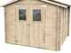 Alce Hobby 248x248 - Abri de jardin en bois - Avec fen&ecirc;tres et porte &agrave; double battant - 248 x 248 x 217 cm