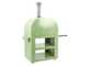 Clementi Gold - Four &agrave; bois d'ext&eacute;rieur pour pizza avec chariot - Chambre de cuisson 80 x 60 - 4 pizzas - Vert