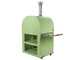 Clementi Gold - Four &agrave; bois d'ext&eacute;rieur pour pizza avec chariot - Chambre de cuisson 80 x 60 - 4 pizzas - Vert