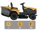 Stiga Estate 384e - Kit Tracteur tondeuse avec 2 modules de batterie ePower Pro de 56V/40Ah - Bac de ramassage et mulching