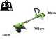 Greenworks G48GTE30IIK2 - Coupe-bordure &agrave; batterie - SANS BATTERIE NI CHARGEUR