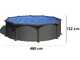 Gre Anthracite Ronde &Oslash;460 x 120 cm - Piscine hors-sol en acier