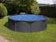 Gre Anthracite Ronde &Oslash;350 x 132 cm - Piscine hors-sol en acier