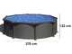 Gre Anthracite Ronde &Oslash;350 x 132 cm - Piscine hors-sol en acier