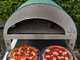 Pizza Party Emozione Acquamarina - Four &agrave; pizza &agrave; gaz d'ext&eacute;rieur - Chambre de cuisson 40 x 70 cm - Sole en biscotto r&eacute;fractaire