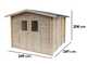 Alce Forrest 249x249 - Abri de jardin en bois - Avec fen&ecirc;tres et porte &agrave; double battant - 249 x 249 x 204 cm