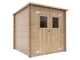 Alce Vibo 198 x 198 cm &ndash; Abri de jardin en bois - Avec fen&ecirc;tres frontales &ndash; 198 x 198 x 195 cm