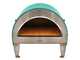 Pizza Party Ardore Acquamarina - Four &agrave; pizza &agrave; gaz d'ext&eacute;rieur - Chambre de cuisson 40 x 40 cm - Sole en biscotto r&eacute;fractaire